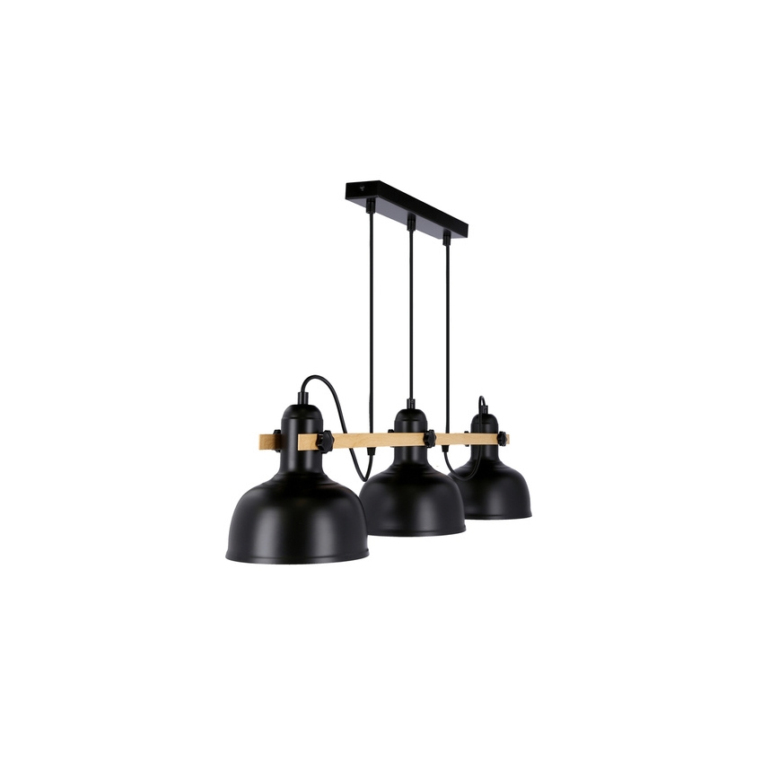 Lampadario a sospensione con filo RENO 3xE27/40W/230V nero/marrone