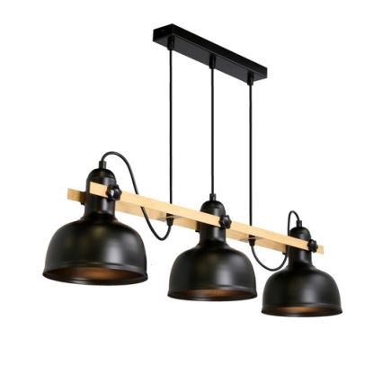 Lampadario a sospensione con filo RENO 3xE27/40W/230V nero/marrone