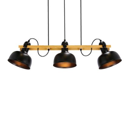 Lampadario a sospensione con filo RENO 3xE27/40W/230V nero/marrone