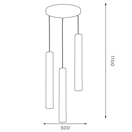 Lampadario a sospensione con filo RENO 3xGU10/8W/230V nero/oro