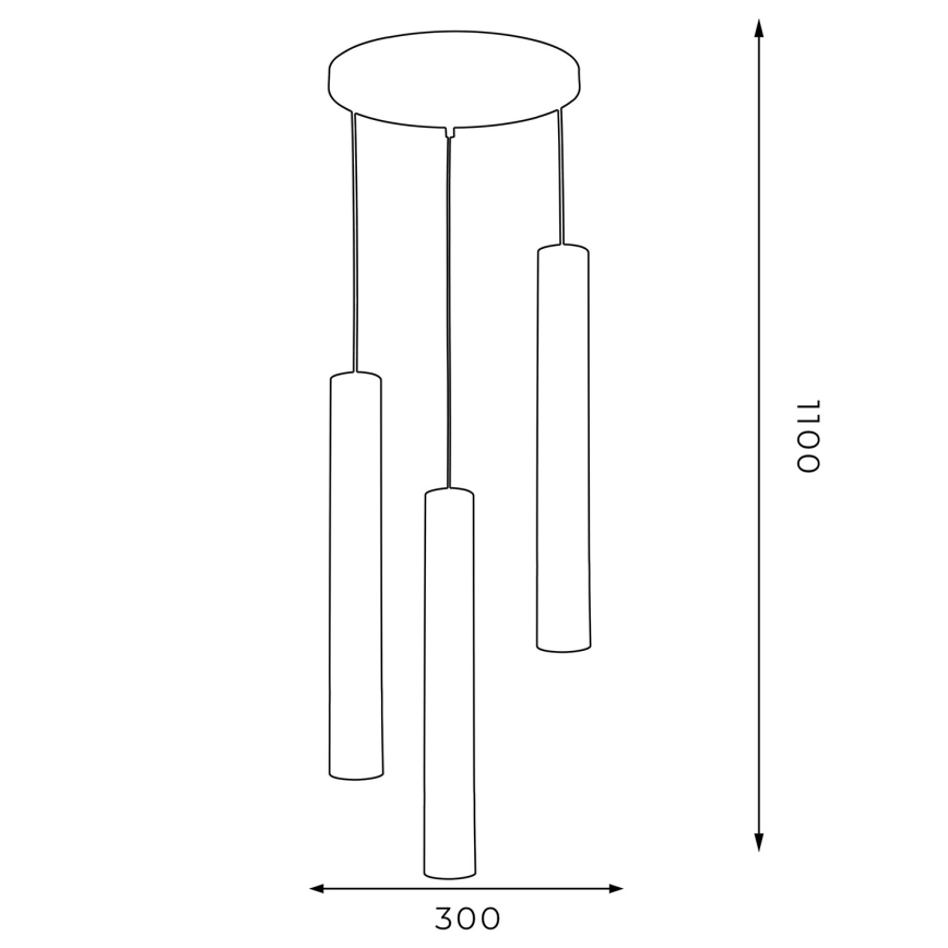 Lampadario a sospensione con filo RENO 3xGU10/8W/230V nero/oro