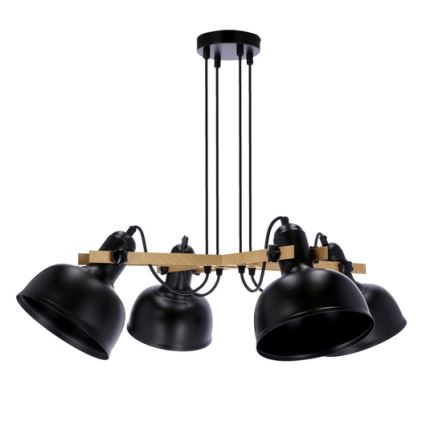Lampadario a sospensione con filo RENO 4xE27/40W/230V nero/marrone