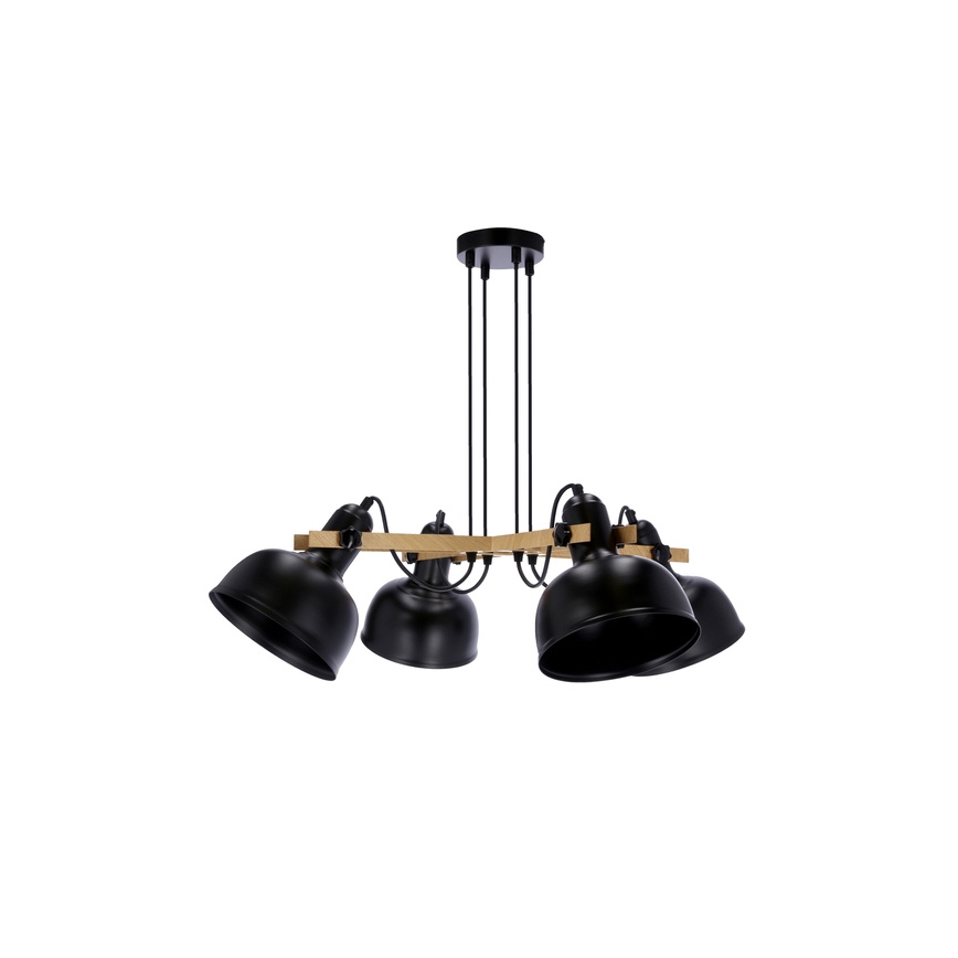 Lampadario a sospensione con filo RENO 4xE27/40W/230V nero/marrone