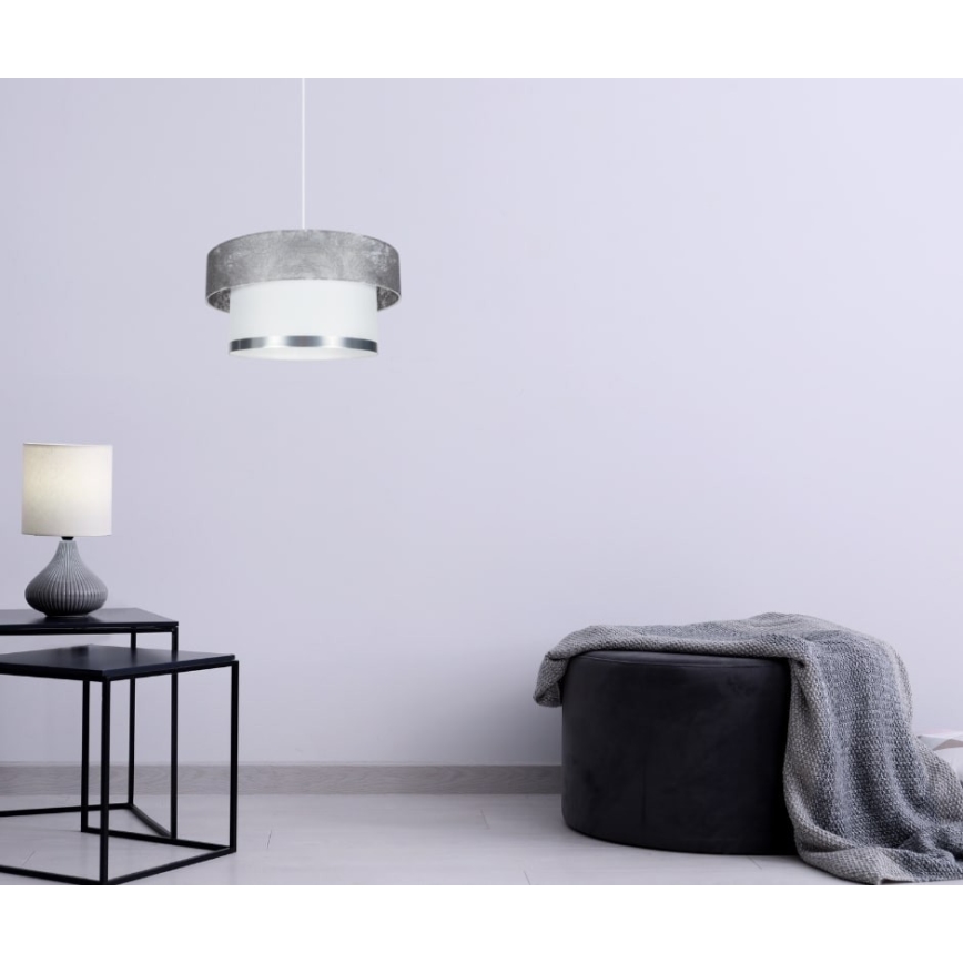 Lampadario a sospensione con filo RESSA 1xE27/60W/230V argento