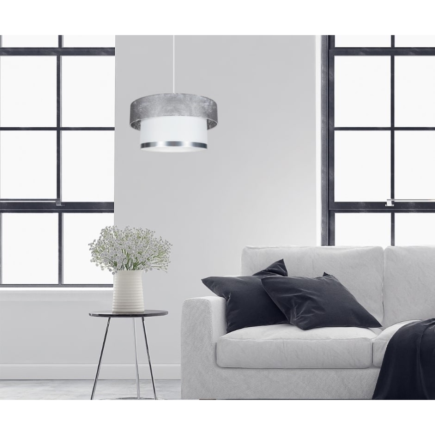 Lampadario a sospensione con filo RESSA 1xE27/60W/230V argento