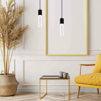 Lampadario a sospensione con filo RICKY 1xGU10/10W/230V nero