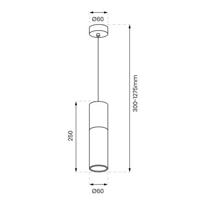 Lampadario a sospensione con filo RICKY 1xGU10/10W/230V nero