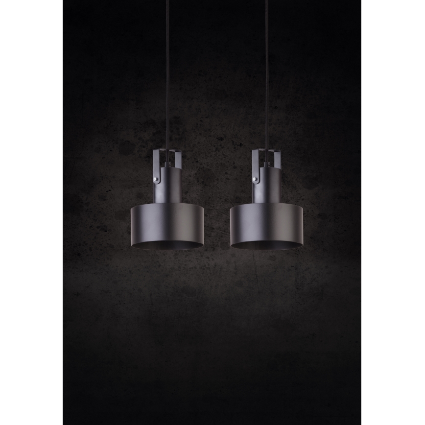 Lampadario a sospensione con filo RIF 2xE27/60W/230V nero