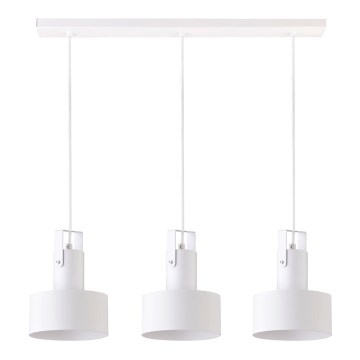 Lampadario a sospensione con filo RIF 3xE27/60W/230V bianco