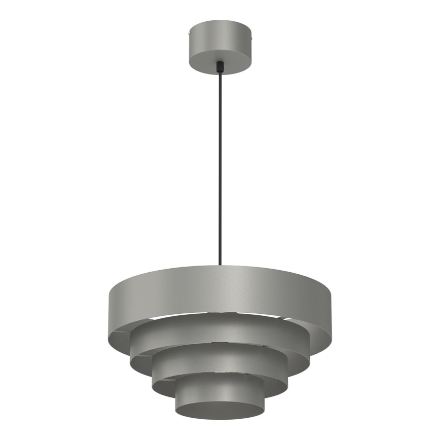 Lampadario a sospensione con filo RINGS 1xE27/15W/230V grigio