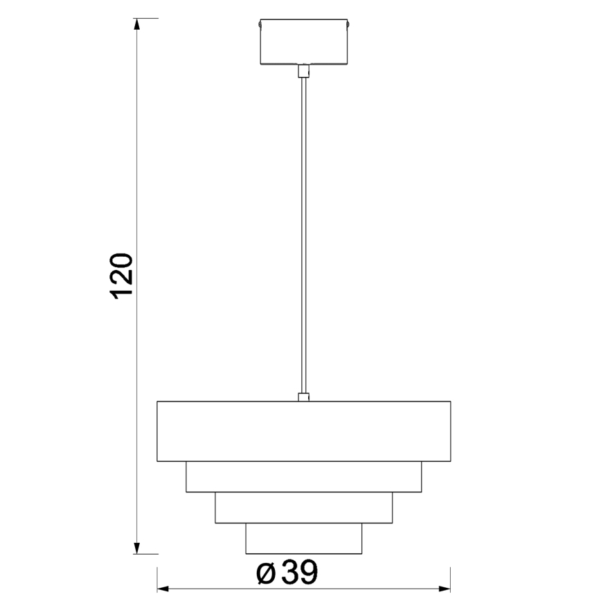 Lampadario a sospensione con filo RINGS 1xE27/15W/230V ottone