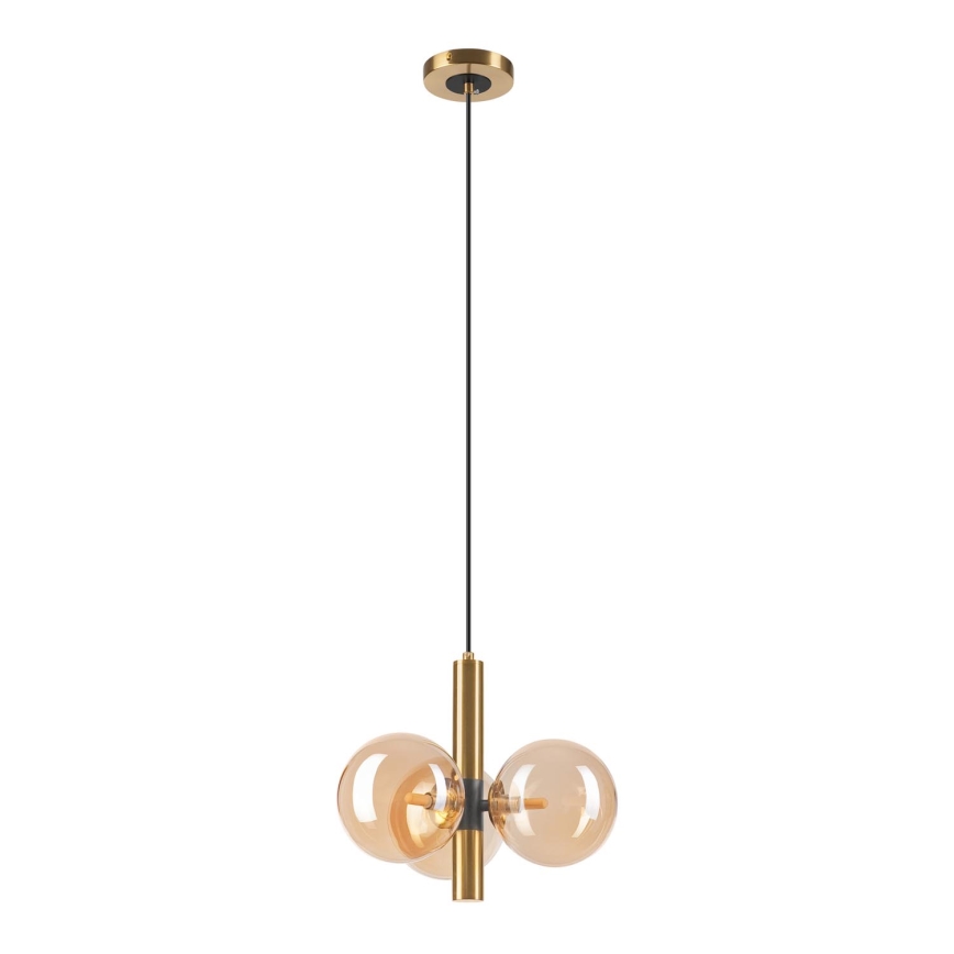 Lampadario a sospensione con filo ROLLO 3xG9/5W/230V oro/fumé beige