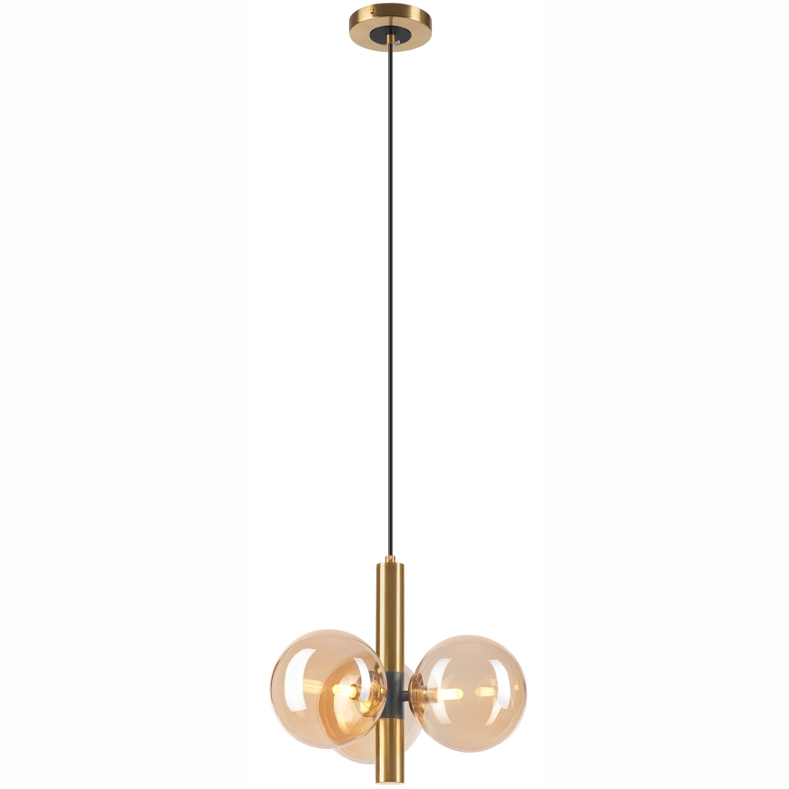 Lampadario a sospensione con filo ROLLO 3xG9/5W/230V oro/fumé beige