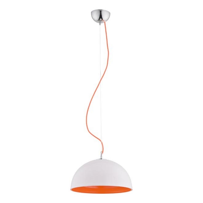 Lampadario a sospensione con filo RONNIE 1xE27/15W/230V bianco/arancione