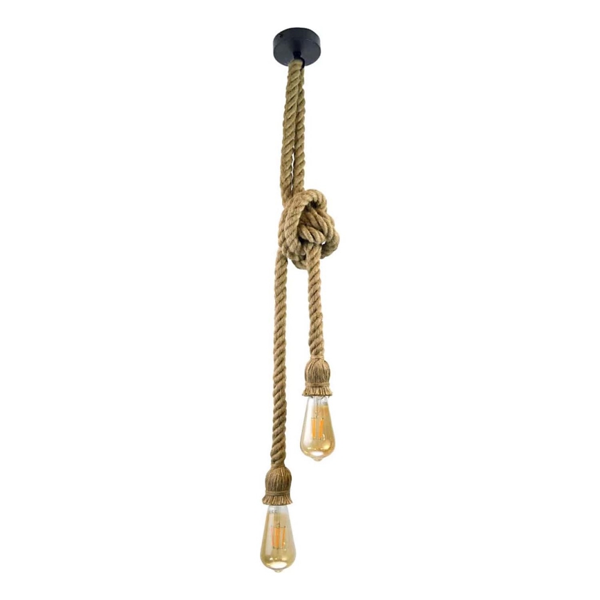 Lampadario a sospensione con filo ROPE 2xE27/12W/230V