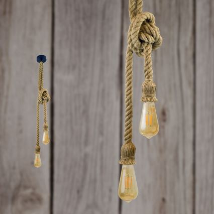 Lampadario a sospensione con filo ROPE 2xE27/12W/230V