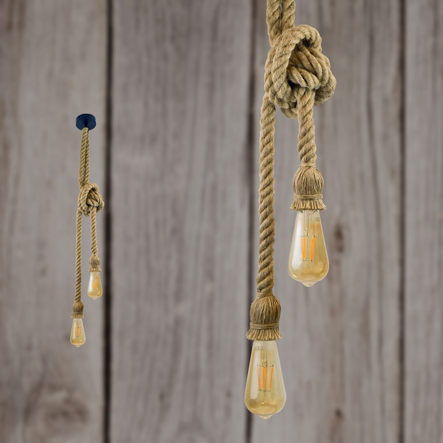 Lampadario a sospensione con filo ROPE 2xE27/12W/230V