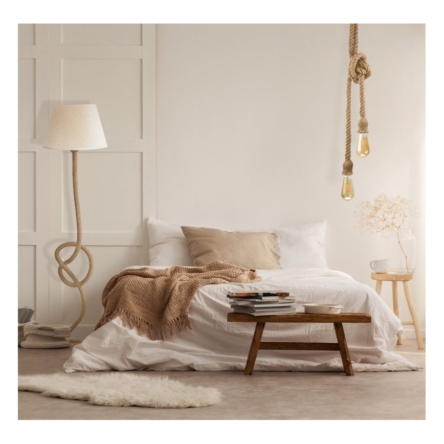Lampadario a sospensione con filo ROPE 2xE27/12W/230V