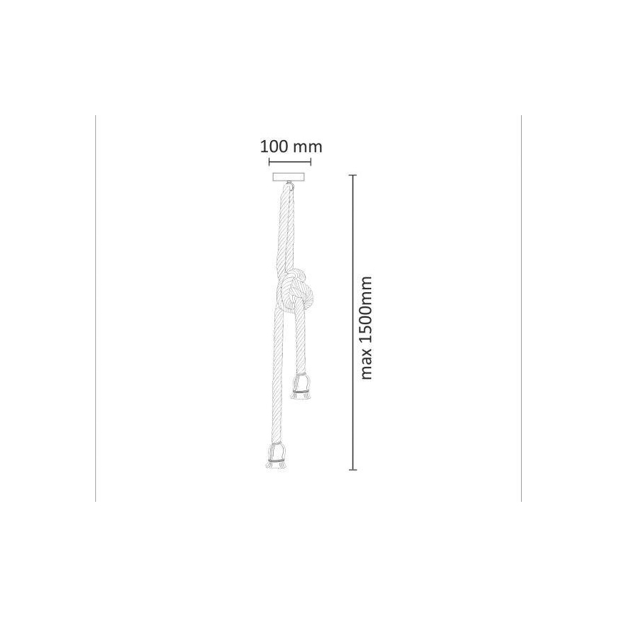 Lampadario a sospensione con filo ROPE 2xE27/12W/230V