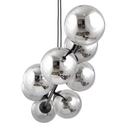 Lampadario a sospensione con filo ROSSI 6xE14/10W/230V nero/grigio