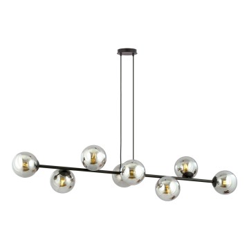 Lampadario a sospensione con filo ROSSI 8xE14/10W/230V nero/grigio