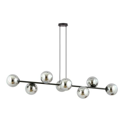 Lampadario a sospensione con filo ROSSI 8xE14/10W/230V nero/grigio