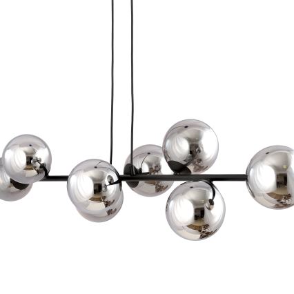 Lampadario a sospensione con filo ROSSI 8xE14/10W/230V nero/grigio