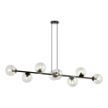 Lampadario a sospensione con filo ROSSI 8xE14/10W/230V nero/limpido