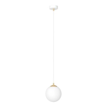 Lampadario a sospensione con filo ROYAL 1xE14/10W/230V diametro 14 cm bianco