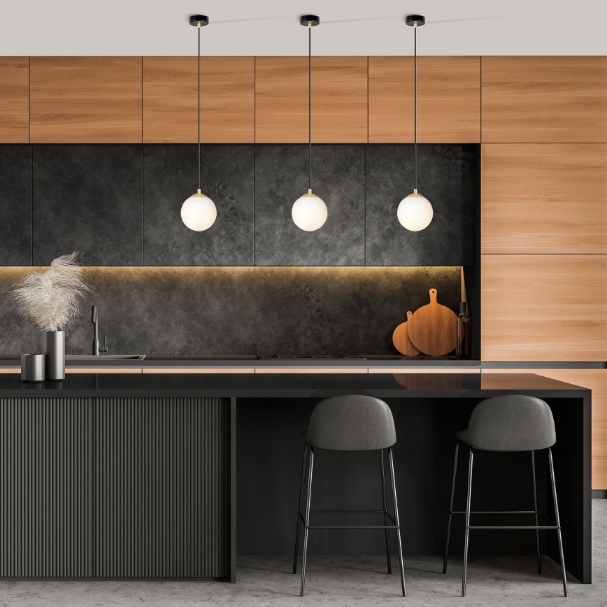 Lampadario a sospensione con filo ROYAL 1xE14/10W/230V diametro 14 cm nero