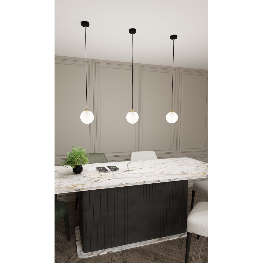Lampadario a sospensione con filo ROYAL 1xE14/10W/230V diametro 14 cm nero