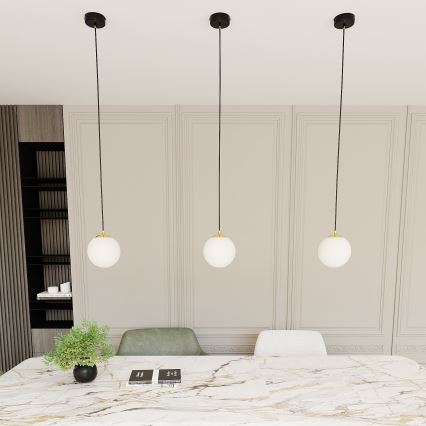 Lampadario a sospensione con filo ROYAL 1xE14/10W/230V diametro 14 cm nero