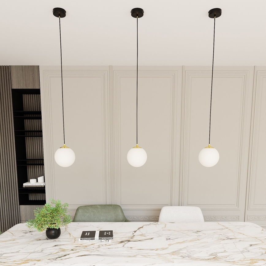 Lampadario a sospensione con filo ROYAL 1xE14/10W/230V diametro 14 cm nero