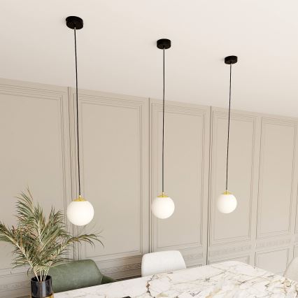 Lampadario a sospensione con filo ROYAL 1xE14/10W/230V diametro 14 cm nero