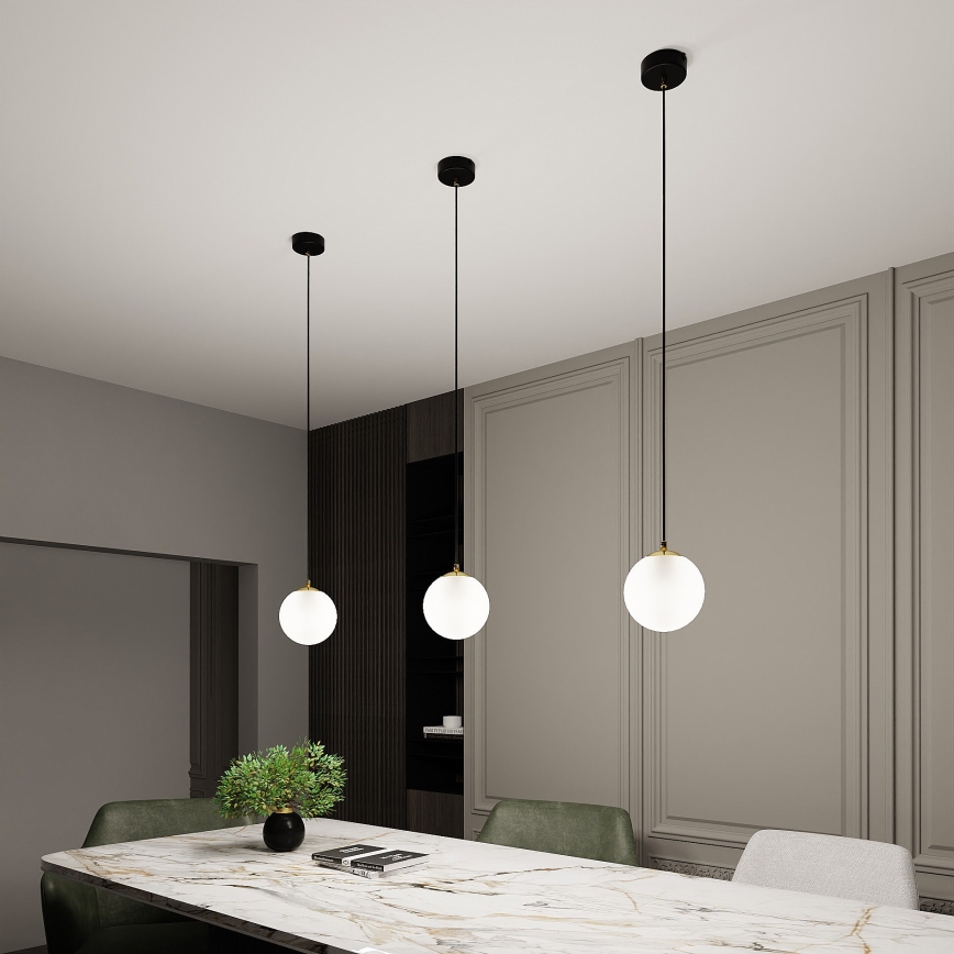 Lampadario a sospensione con filo ROYAL 1xE14/10W/230V diametro 14 cm nero