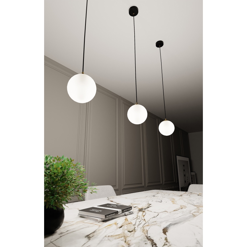 Lampadario a sospensione con filo ROYAL 1xE14/10W/230V diametro 14 cm nero