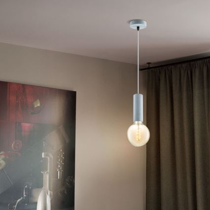 Lampadario a sospensione con filo SAGA 1xE27/40W/230V grigio