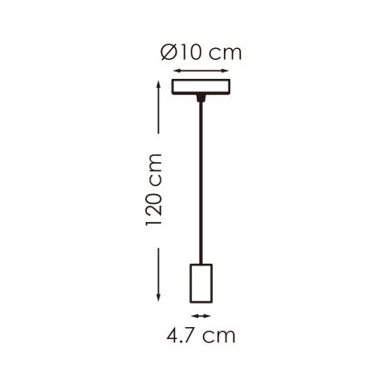 Lampadario a sospensione con filo SAGA 1xE27/40W/230V grigio