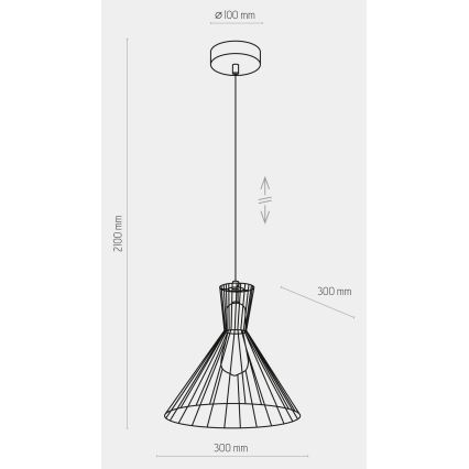 Lampadario a sospensione con filo SAHARA 1xE27/60W/230V