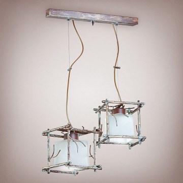 Lampadario a sospensione con filo SAVANNAH KUBO 2xE27/40W/230V