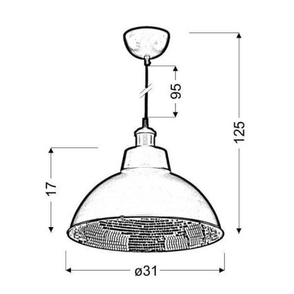 Lampadario a sospensione con filo SCRIMI 1xE27/60W/230V