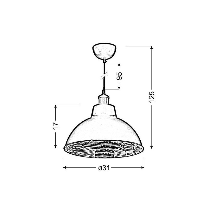 Lampadario a sospensione con filo SCRIMI 1xE27/60W/230V