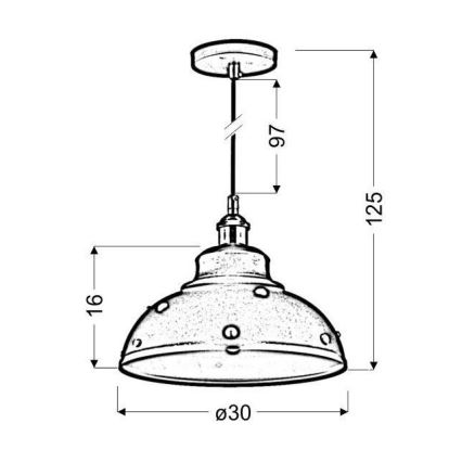 Lampadario a sospensione con filo SCRIMI 1xE27/60W/230V