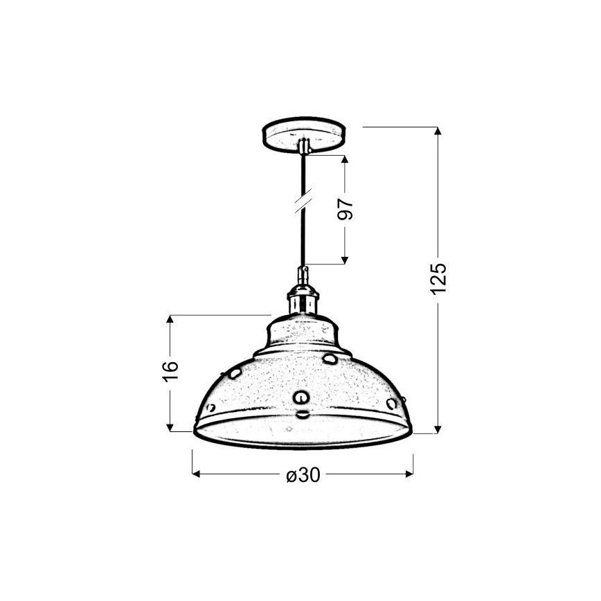 Lampadario a sospensione con filo SCRIMI 1xE27/60W/230V