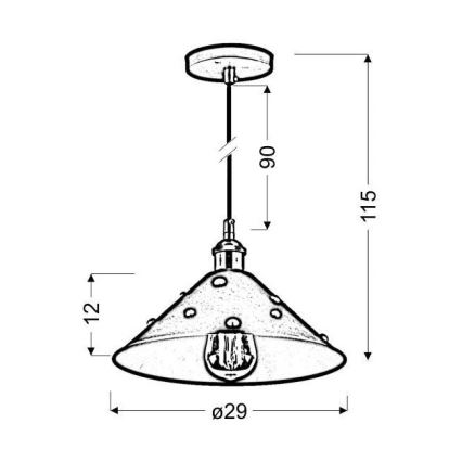 Lampadario a sospensione con filo SCRIMI 1xE27/60W/230V