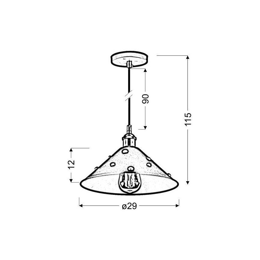 Lampadario a sospensione con filo SCRIMI 1xE27/60W/230V
