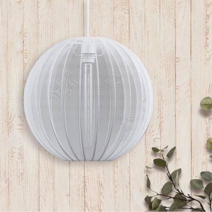 Lampadario a sospensione con filo SENSAI 1xE27/20W/230V diametro 40 cm bianco