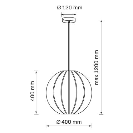 Lampadario a sospensione con filo SENSAI 1xE27/20W/230V diametro 40 cm nero