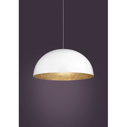 Lampadario a sospensione con filo SFERA 1xE27/60W/230V diametro 35 cm bianco/oro