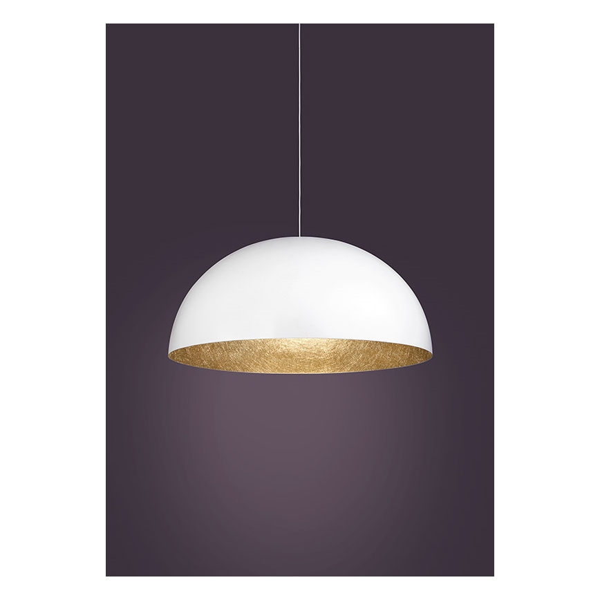 Lampadario a sospensione con filo SFERA 1xE27/60W/230V diametro 35 cm bianco/oro